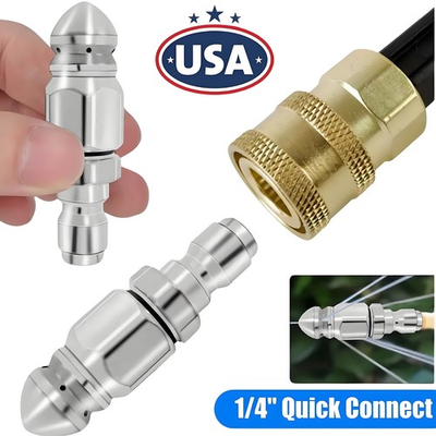 #ad 2× 1 4#x27;#x27; Male Pressure Washer Drain Sewer Cleaning Pipe Jetter Rotating Nozzle $9.68