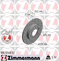 2X Bremsscheibe Sport Z Zimmermann 100.1248.52 FüR Octavia VW A3 8N3 Bora 1J6 TT