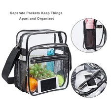 Transparent Crossbody Bag PVC Messenger Handbag Adjustable Strap Purse Bag for