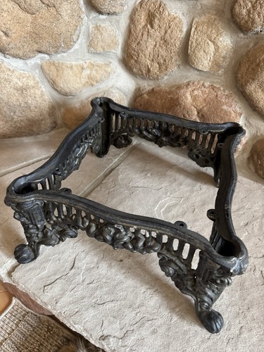Vintage Victorian Style Cast Iron Footstool base very heavy duty 12" x 12" black - Picture 3 of 8