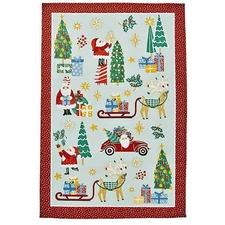 Ulster Weavers Christmas Season Santa Reindeer Trees Cotton Tea Towel 29" x 18"