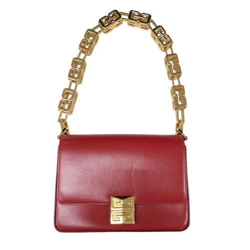 Givenchy 4G Chain Medium Bag Red GHW Calf Leather Shoulder Bag #3050