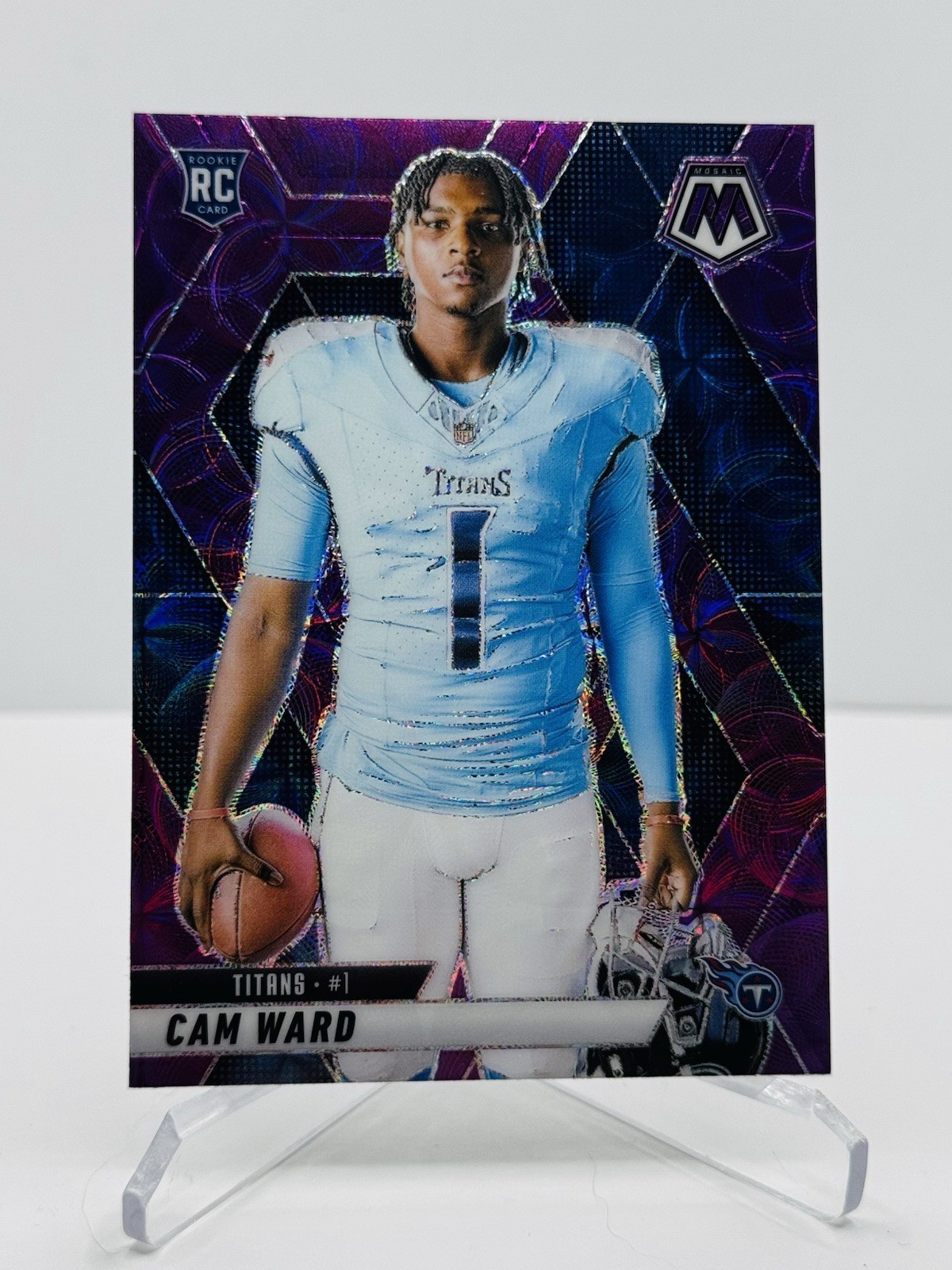 2025 Panini Mosaic Cam Ward Purple Scope Image Variation Prizm #272 Titans SSP