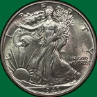 1943 Walking Liberty Half Dollar Uncirculated UNC Coin #33390