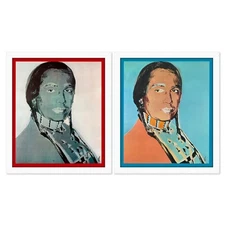 Andy Warhol (1928-1987), "The American Indian Series 2 Piece Set (Red 1976 & Blu
