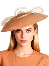 Camel Formal Church Kentucky Fascinator Hat for Women,Tea Party Hats with Mesh