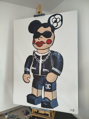 Chanel Bearbrick Kunstwerk Manuel MANÉ  | XXL Unikat 1/1 | 130 x 180cm 