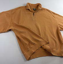 Tommy Bahama Mens 2XL Orange 1/4 Zip Outdoor Sport Sweatshirt Pullover Sweater