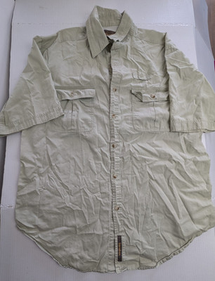 Snowbee beige 100 % Baumwolle Fischerhemd Größe Large belüftet hinten Logo klassisch