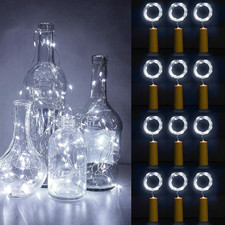 Bottle Lights, 12 Pack String Lights Wine Light with Cork, 2M 20 Leds Copper Wir