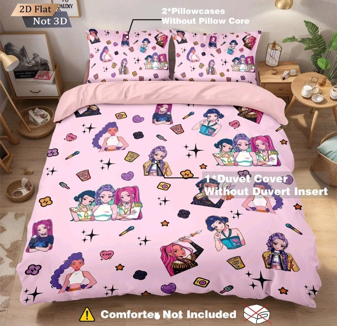 K Pop Demon Hunters Duvet Cover Set with Pillowcases
