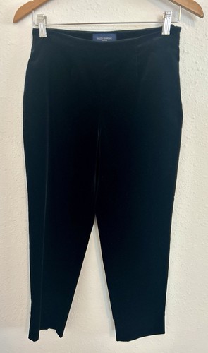 PIAZZA SEMPIONE Audrey Black Velvet Cropped Pants Size 42 IT 6 US