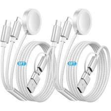 Temdan 2Pack for Apple Watch Charger, 3 in 2 Multi Charging Cable, iPhone Charge