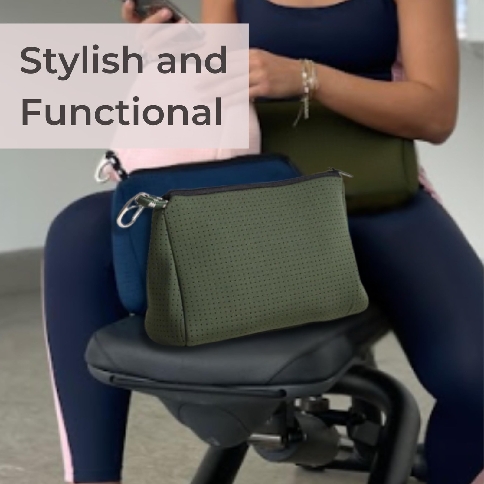 Brand Large Makeup Bag with Zipper - Neoprene Machine Washable Travel Toiletr...