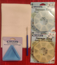 Beadalon Chain Maille Tool Kit Bead Mat Storage Ring Beading Awl Tri-Trays