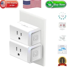 15 Amp Smart Plug - Voice Controlled Wi-Fi Outlet, 2-Pack for Home Automation