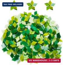 Green Mosaic Tiles for Crafts Bulk, 200g Glass Tile Pieces Stained for Mosaic Pr