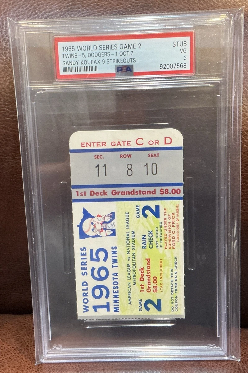 Sandy Koufax 1965 Vintage Sports Ticket Stubs for sale | eBay