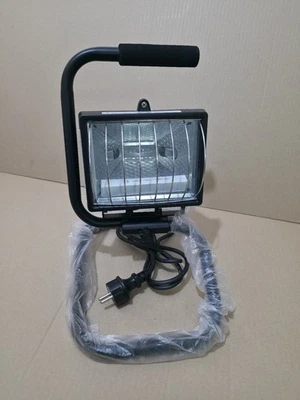 500W Halogen Flutlicht Strahler Schwarz Glühbirne enthalten IP54 Aluminiumgehäus - Bild 1 von 4