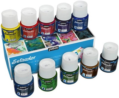 Pebeo PE075000 Discovery Paint Set 45ml 10/Pkg-Setacolor Opaque Light Fabrics,