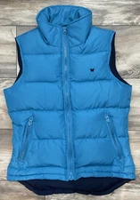 Aeropostale Womens Down Puffer Vest in Fall Blue Size: Small