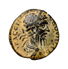 Monetazione Città della Giudea. Petra. Settimio Severo. Æ 20 (9,52 g) Tempio della Decapoli