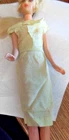 Vintage 1962 Barbie Pak Light Yellow Silk Sheath Dress w/Bow - TAGGED - No Doll