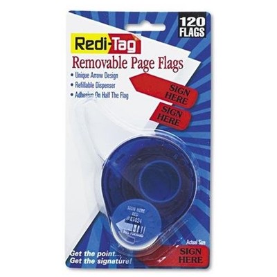 Redi-Tag RTG81024 Arrow Message Tags Red 1.88'' x 0.56'' 120/Pack