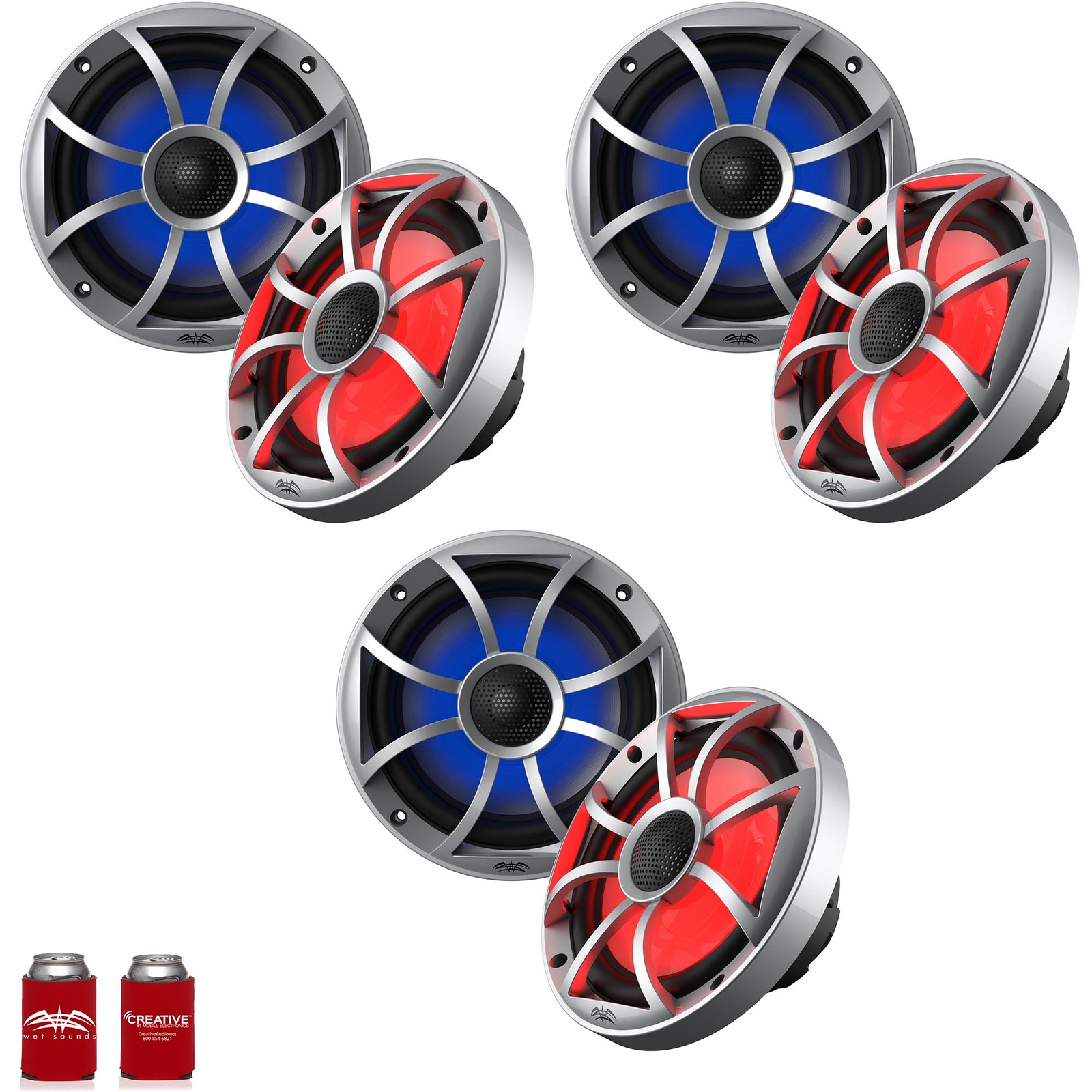 Silver Grill And Rgb Lighting 3 Pairs