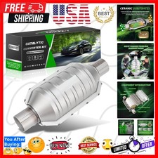 2 Inch 2" Inlet/Outlet Catalytic Converter Universal High Flow Front Cat Conv...