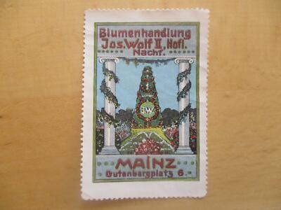 (2550) Reklamemarke Blumenhandlung Jos. Wolff, Maiz Gutenbergplatz 6