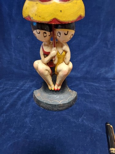 Vintage Hubly Bathing Beauties Cast Iron Doorstop - Picture 2 of 8