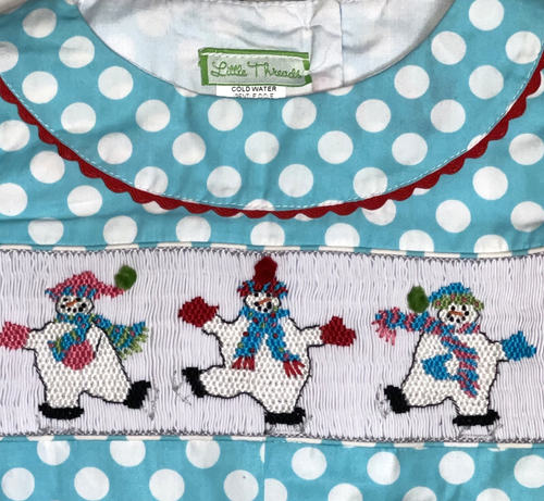 High End LITTLE THREADS Twin Set Whimsical Romper Smocked Embroidered Girls 18M - Picture 7 of 7