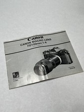 Canon FD 100mm F/4 Lens Instruction Booklet English  Japanese 