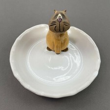 Cat Jewerly Candy Dish Bowl Studio Art Pottery Cat Lady Meow