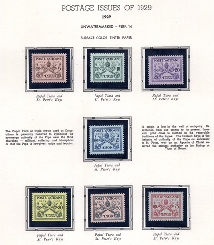 VATICAN 1929-1957 COMPLETE COLLECTION OF 300 STAMPS ON 50 WHITE ACE PAGES
