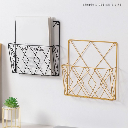 Wall File Organizer Metal Wall Mount Books Magazine Rack Holder School Office - Picture 11 of 13