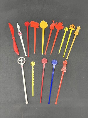 Vtg Airlines Travel Themed Cocktail Swizzle Stir Sticks Vintage