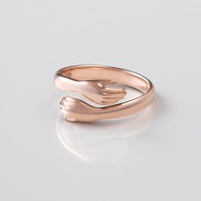 Gold Umarmender Ring • 925 Sterling Silber Offener Ring • Umarmungsring Silber