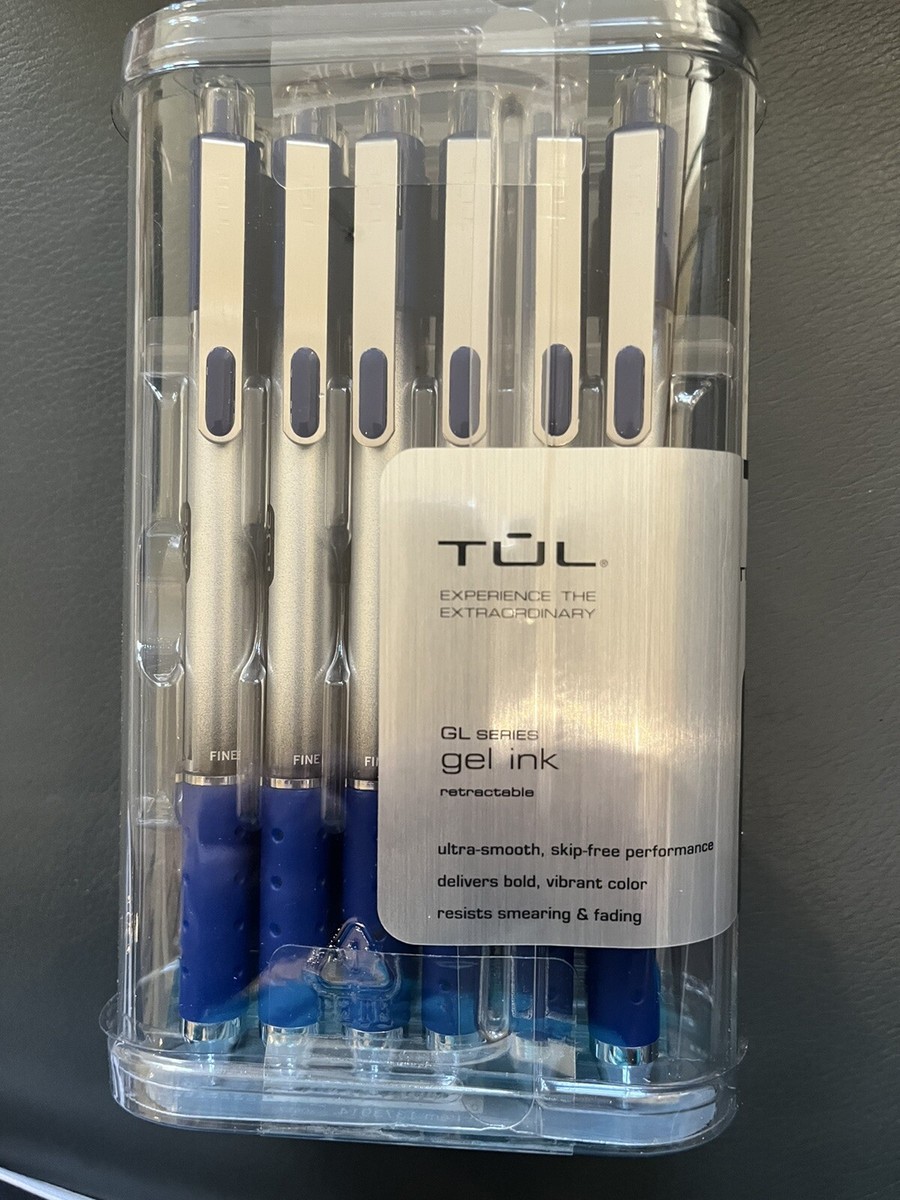 TUL 0.5mm Retractable Gel Pens – Black & Blue Bundle Of 8 Pens, Ultra-Smooth Needle Point