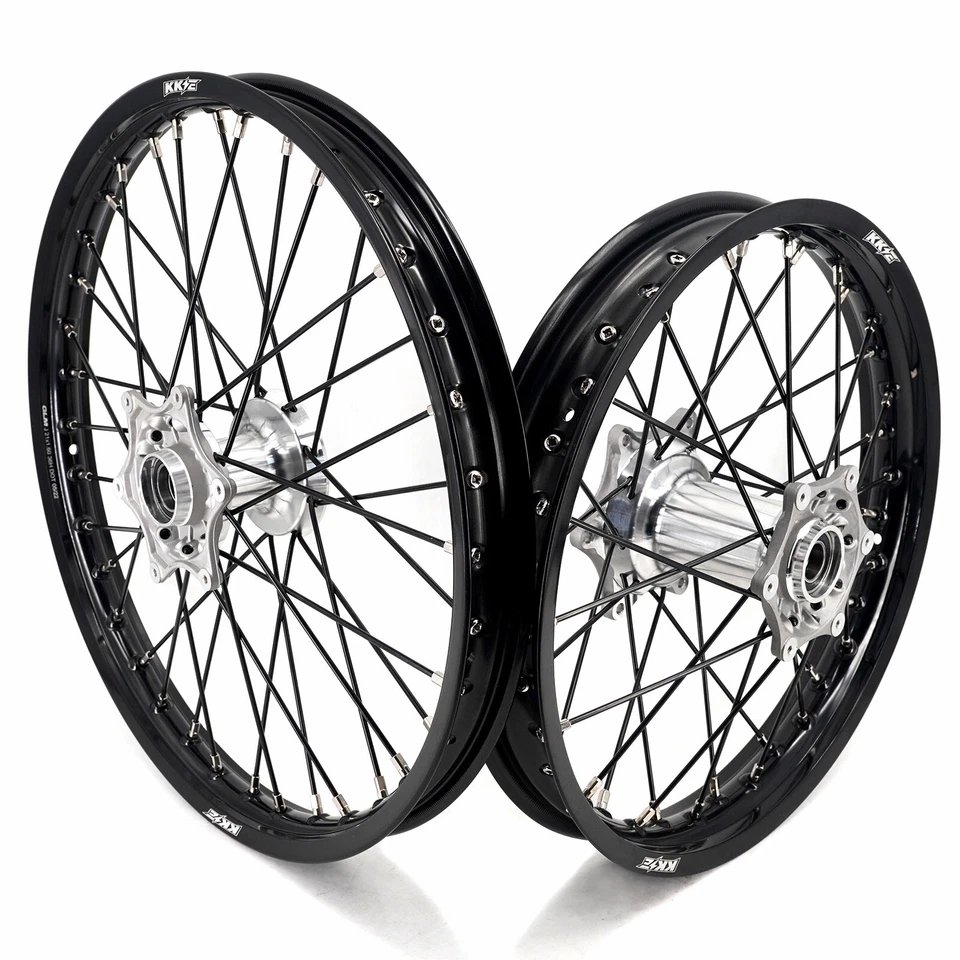 KKE 21/18 Cast Wheels Rims Set for KTM SX SXF XC EXC EXC-F 2003-2026 Black Hubs - image 2 of 4