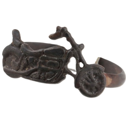 Conjunto de joyas colgante anillo triciclo motociclista motociclista bronce talla 14 - Imagen 12 de 14