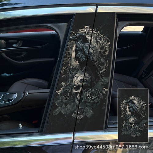 1SET BRAND NEW Skull Lover Car Center Pillar Stickers for Car Window Door Pillar - Picture 19 of 33