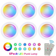 6x RGB LED Unterbauleuchte Vitrinenbeleuchtung Möbel Regalbeleuchtung Spots Set
