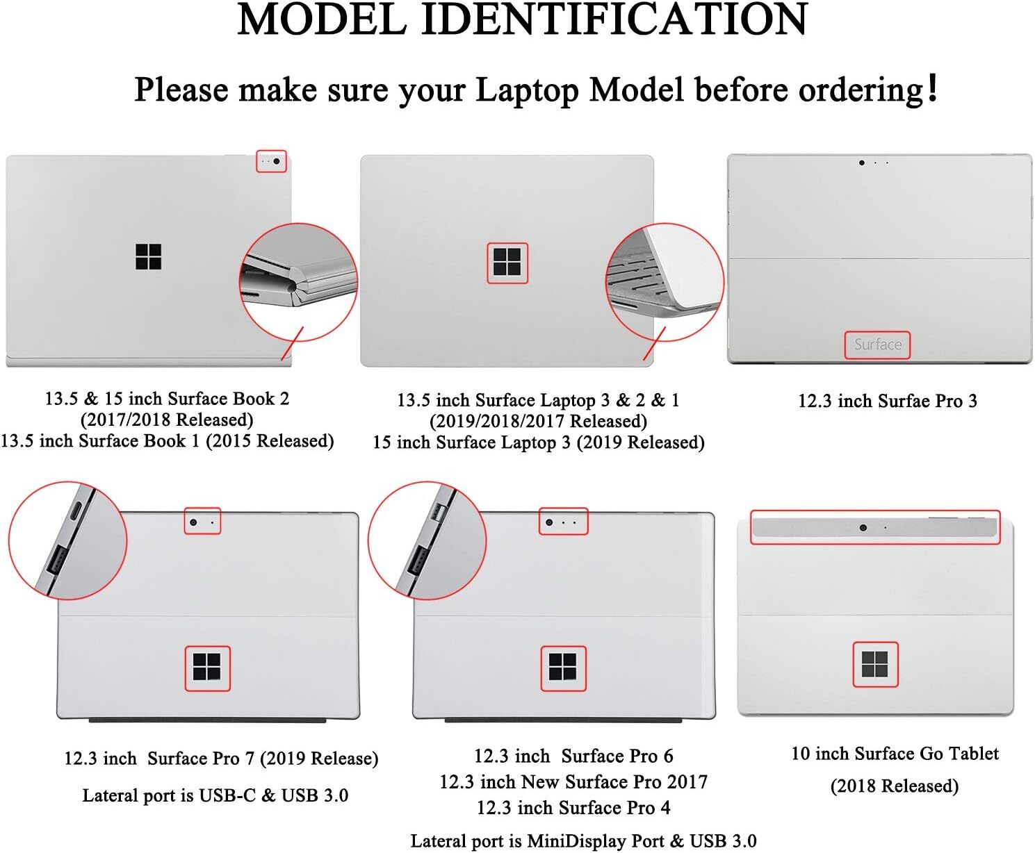 Decal Sticker Cover Skin for 12.3 inch Microsoft Surface Pro MasiBloom� Tablet D