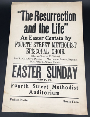 VTG Christian Easter Sunday The Resurrection and the Life Billboard 11'' x 16
