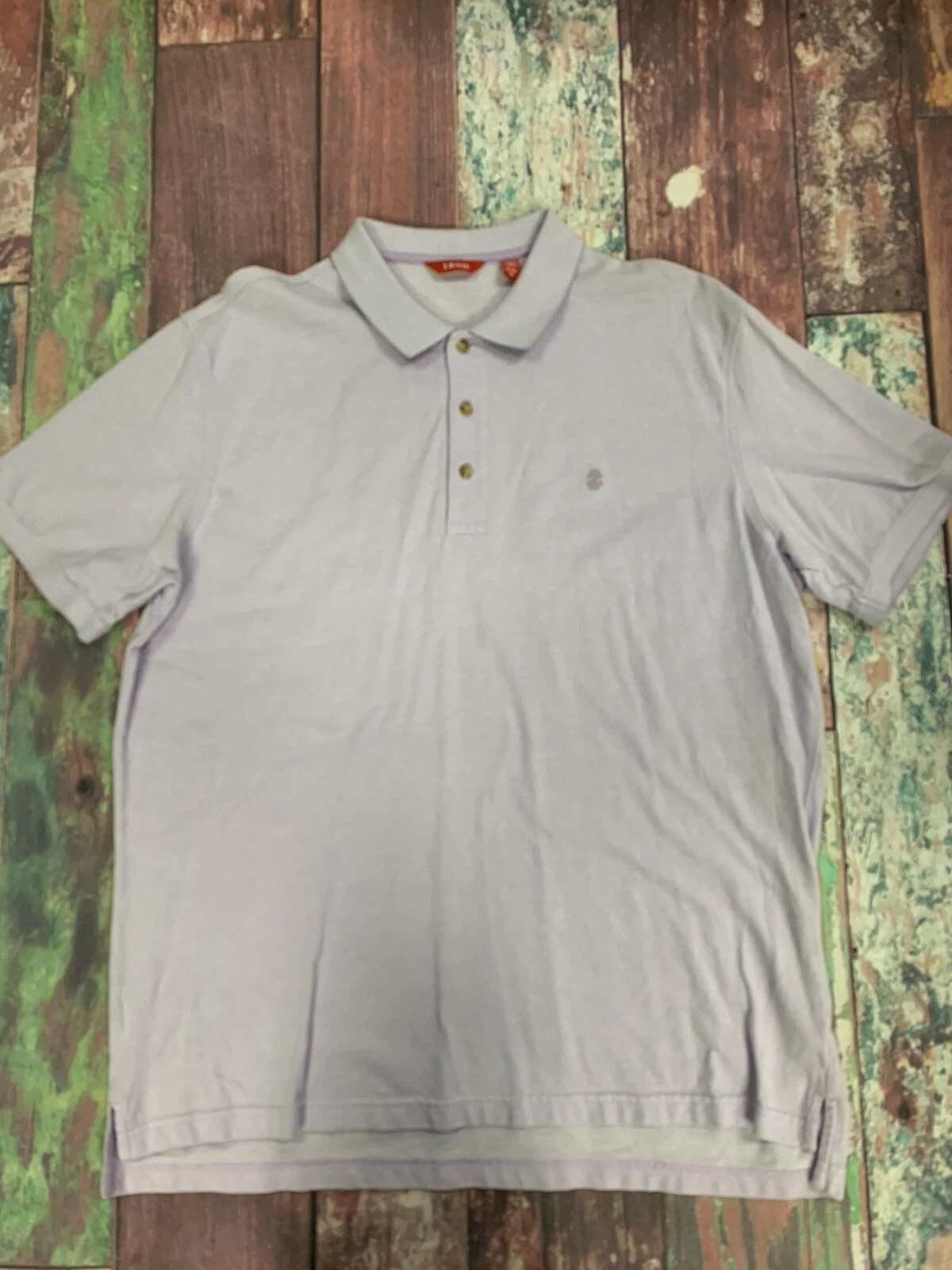 Izod Logo Light Purple Short Sleeve Polo Shirt Men Size XL