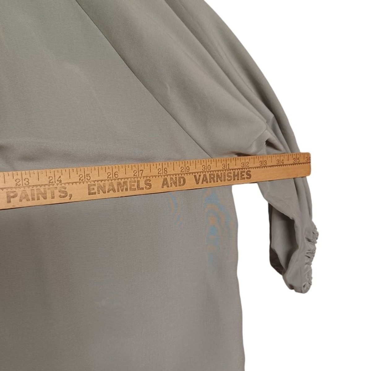 PROLOGUE Shadow Gray Olive Green Long Sleeve V Neck Peasant Top X