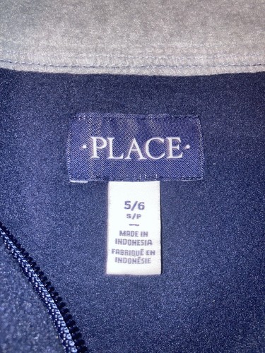 Boys Kids Childrens Place blue gray pullover sweater sweat shirt 5/6 Boy Fleece - Picture 3 of 5