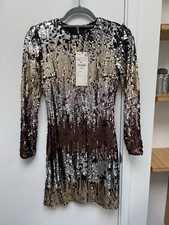 NWT ZARA Trafaluc Sequin Gradient Party Dress Bodycon XS